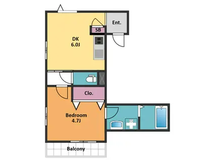ウィステリア赤羽(1DK/3階)の間取り写真