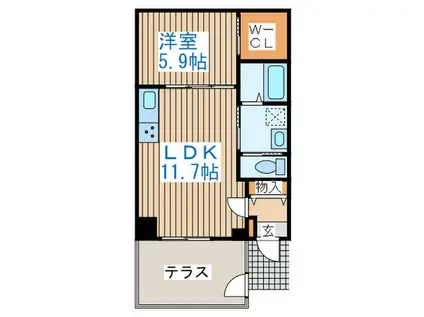 塩釜リトル・ヒルズ(1LDK/1階)の間取り写真