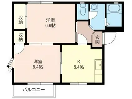 サンシャンブル木崎A棟(2K/1階)の間取り写真