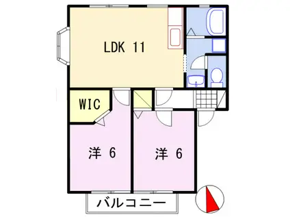 グリーンハイツ(2LDK/2階)の間取り写真