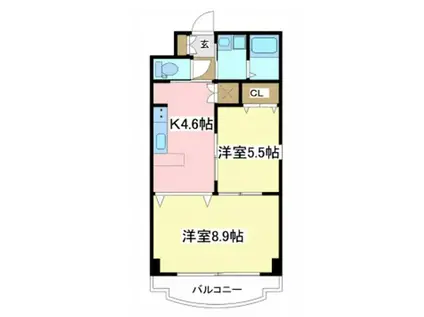 エクセレントメゾン与次郎II(2LDK/3階)の間取り写真