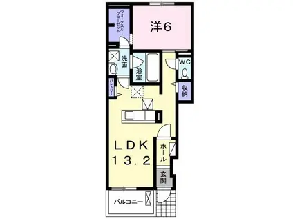 ブルージュⅡ(1LDK/1階)の間取り写真