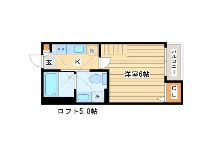 EPO諏訪町メゾン(1K/1階)の間取り写真