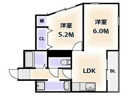 サニーコート塩草(1LDK/7階)の間取り写真