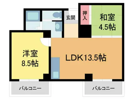 リアライズ甲子園(2LDK/5階)の間取り写真