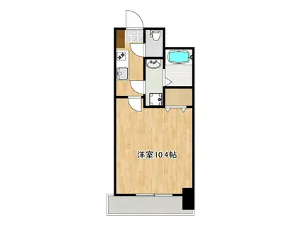 クロノス48練兵町(1K/4階)の間取り写真