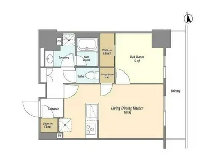 オーキッドレジデンス品川中延(1LDK/14階)の間取り写真