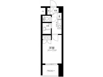 スカイコート新宿新都心(1K/9階)の間取り写真