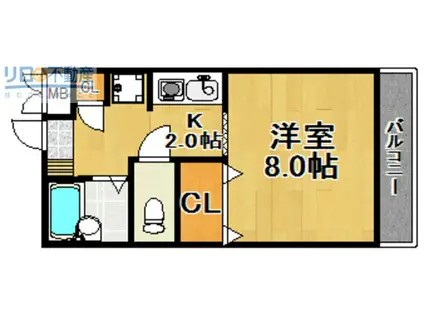 エディフィシオ・エスペランサ(1K/2階)の間取り写真