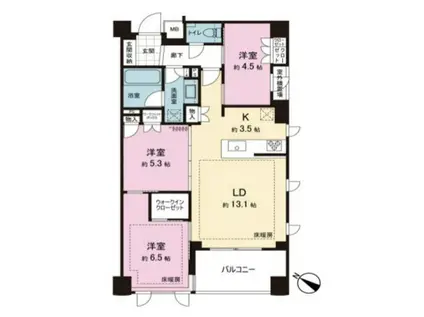 ザ・ライオンズ池袋(3LDK/6階)の間取り写真