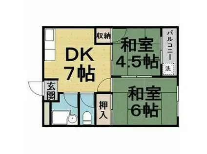 千里七尾マンション(2DK/3階)の間取り写真