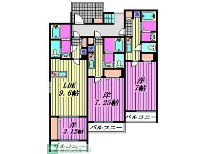 入間市河原町 (1K/2階)の間取り写真