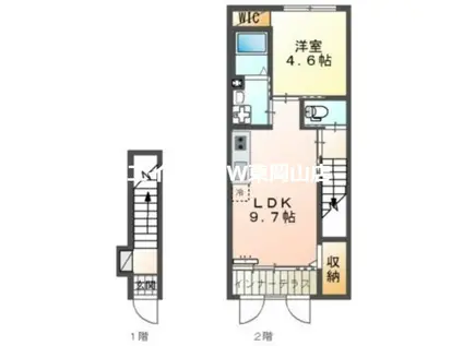 ウィステリアVII(1LDK/2階)の間取り写真