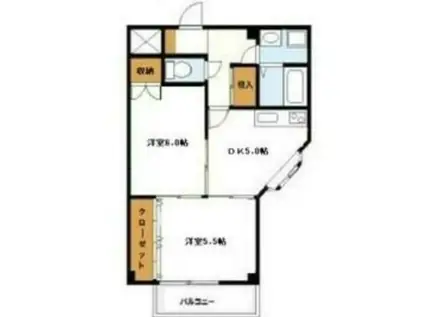 グランアルシュ(2DK/7階)の間取り写真