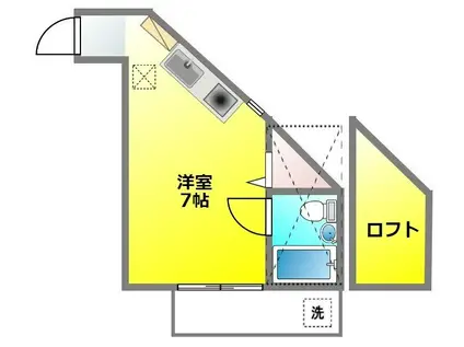 ベルハイム南ヶ丘(ワンルーム/3階)の間取り写真