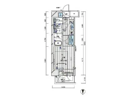 メインステージ白金II(1K/4階)の間取り写真