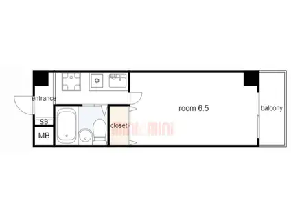 サクセス本多聞(1K/3階)の間取り写真
