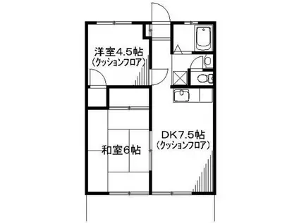 ヒルハイツ(2DK/2階)の間取り写真