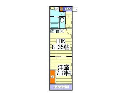 プリマルーチェ大正(1LDK/1階)の間取り写真