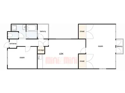サンヒルズ芦屋I(2LDK/4階)の間取り写真
