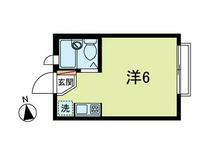 サットンプレイス高北(ワンルーム/1階)の間取り写真