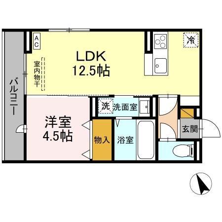 セレウィータ栄町(1LDK/3階)の間取り写真
