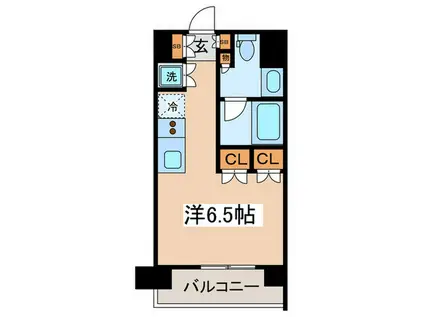 PREMIUM CUBE 菊川(ワンルーム/3階)の間取り写真