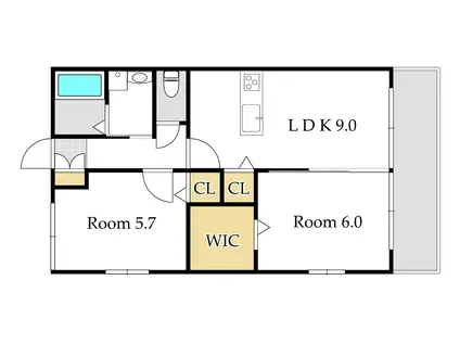 アネシス円山(2LDK/2階)の間取り写真