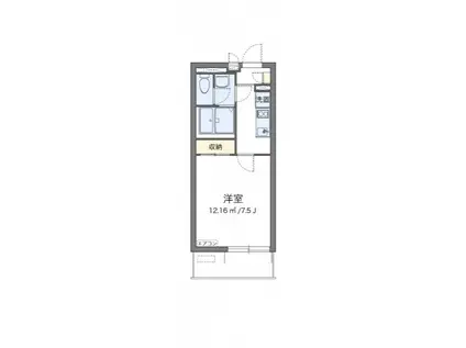 クレイノ清都III(1K/2階)の間取り写真