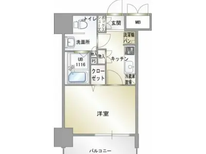 エンクレスト 香椎(1K/4階)の間取り写真