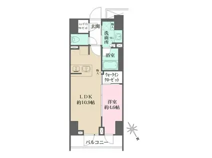 ルフォンプログレ四谷(1LDK/13階)の間取り写真