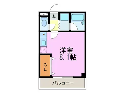 メゾンアイリス(ワンルーム/1階)の間取り写真