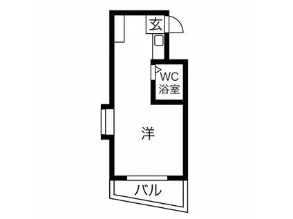 メゾン・ド・ミュール(ワンルーム/2階)の間取り写真