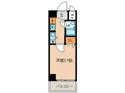 日神パレステージ横浜南(1K/4階)の間取り写真