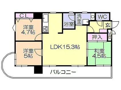 ヒューマンズ六ッ門(3LDK/6階)の間取り写真