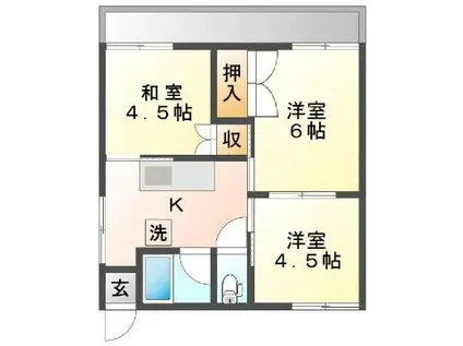 佐藤アパート(3K/2階)の間取り写真