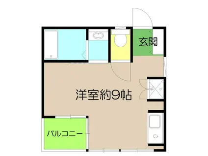 ヴィラ鏡川(ワンルーム/3階)の間取り写真