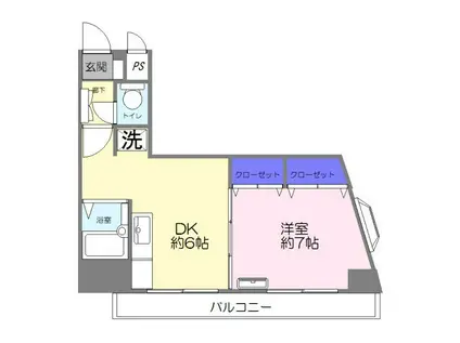 ベルフラワー(1DK/4階)の間取り写真