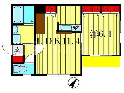 ニューハイツ鎌倉II(1LDK/1階)の間取り写真