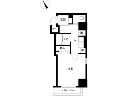 スカイコート芝壱番館(1K/8階)の間取り写真