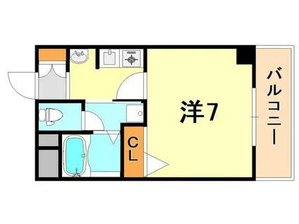 プレサンス神戸みなと元町(1K/7階)の間取り写真