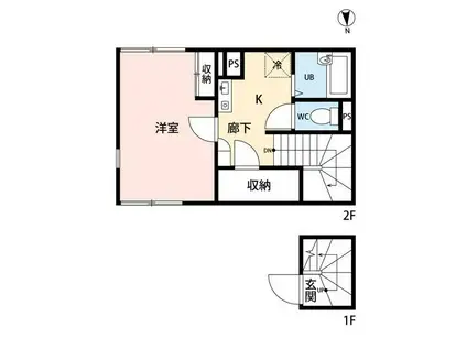 北金目2丁目アパート(1K/1階)の間取り写真