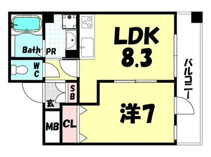 ルミエールオクティア(1LDK/7階)の間取り写真