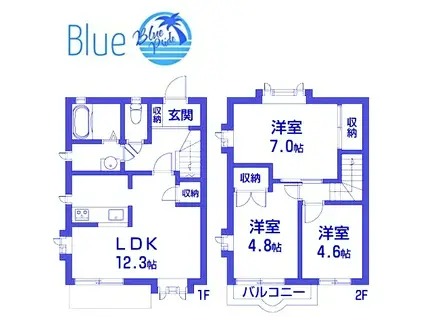 ルミエール鎌倉 B(3LDK/1階)の間取り写真