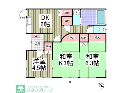 コーポ小林(3SDK/1階)の間取り写真
