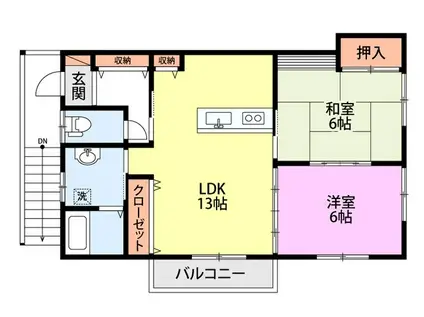 コーポレバンテ(2LDK/2階)の間取り写真