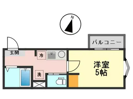 MELLAS京成小岩II(1K/2階)の間取り写真