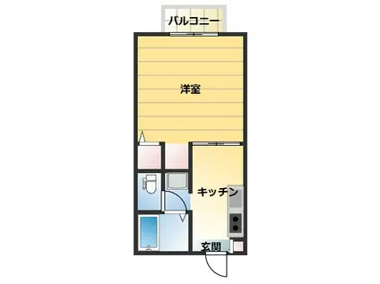 ヴィ・レ・デ・アンファン A棟(1DK/2階)の間取り写真