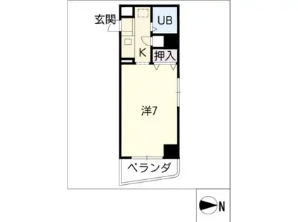 ホワイトヒルズ東桜(1K/6階)の間取り写真