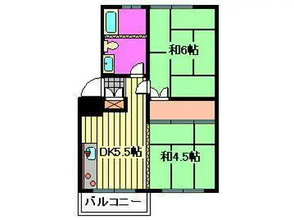 吉野原丸徳マンション(2DK/1階)の間取り写真